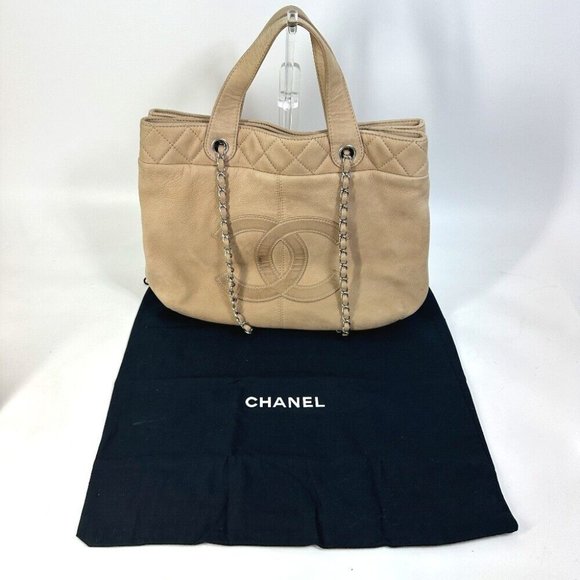 CHANEL CC Mark Chain 2WAY bag Shoulder Bag suede Beige/SilverHardware - Picture 1 of 16
